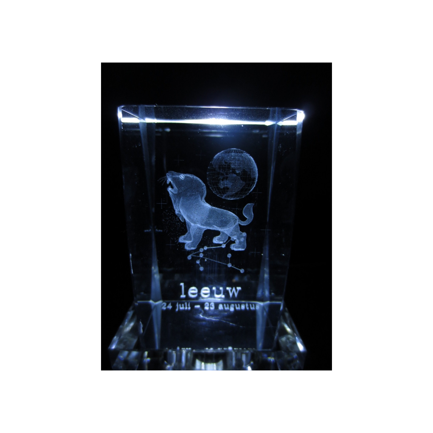 3D Crystal Laser Engraved Block - Leo