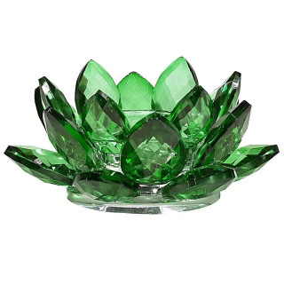 Bougeoir Lotus cristal vert | Pieralune