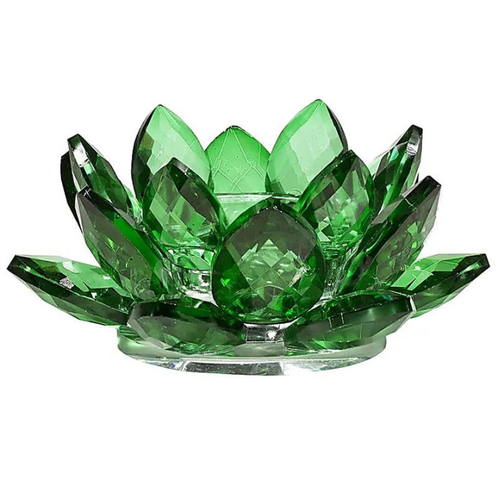 Bougeoir Lotus cristal vert | Pieralune