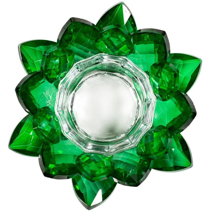 Bougeoir Lotus cristal vert | Pieralune