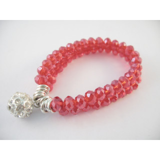 Red Crystal Beaded Bracelet