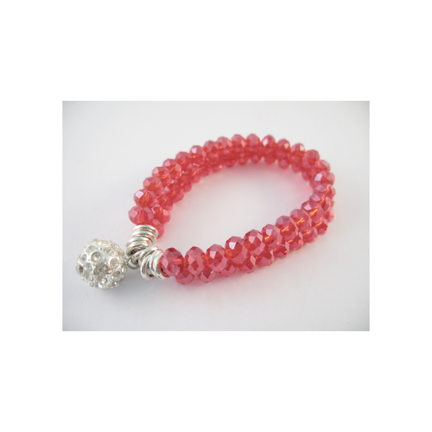 Red Crystal Beaded Bracelet