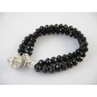 Black Crystal Beaded Bracelet