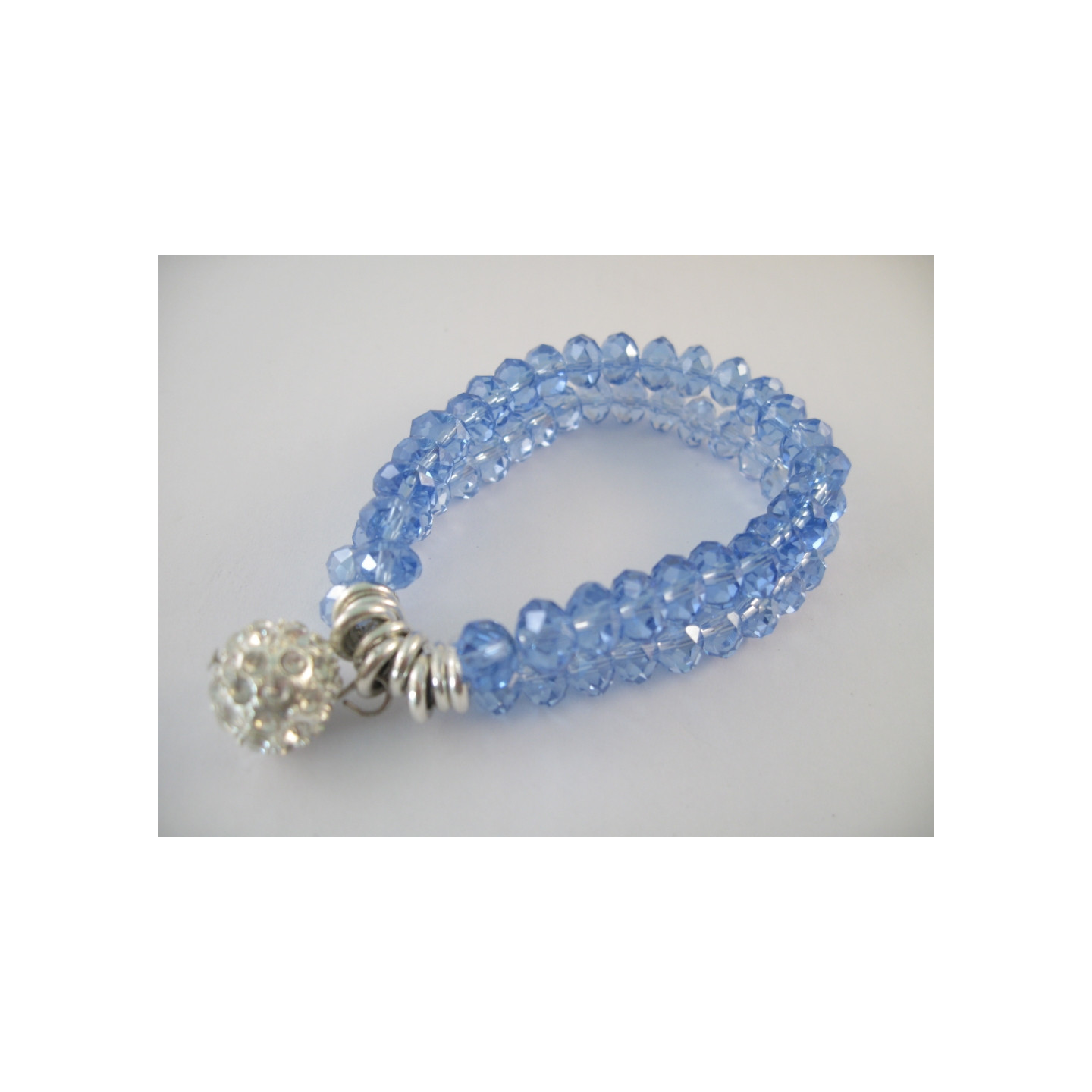 Blue Crystal Beaded Bracelet
