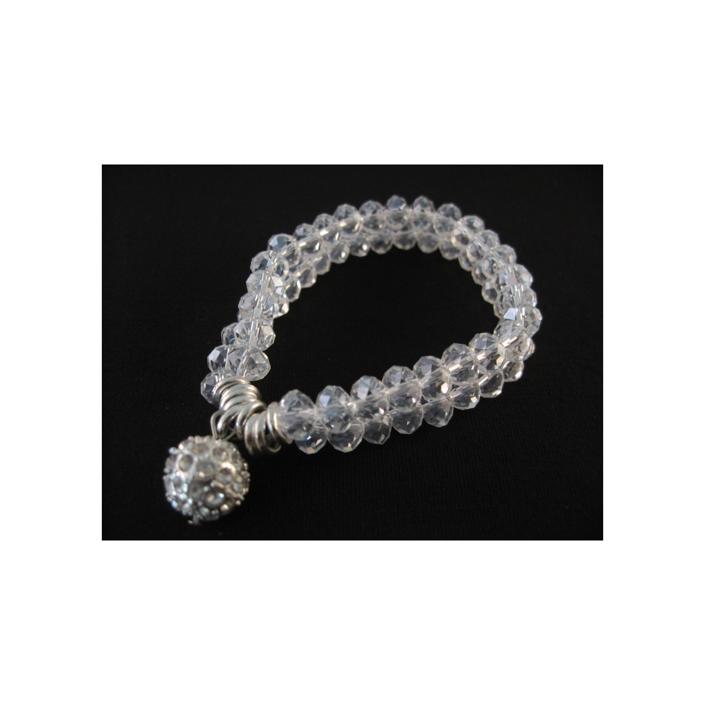 White Crystal Beaded Bracelet