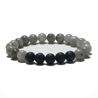 8mm Bracelet without Gift Box - Labradorite and Lava Stone
