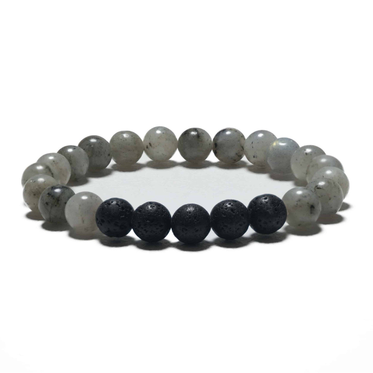 8mm Bracelet without Gift Box - Labradorite and Lava Stone