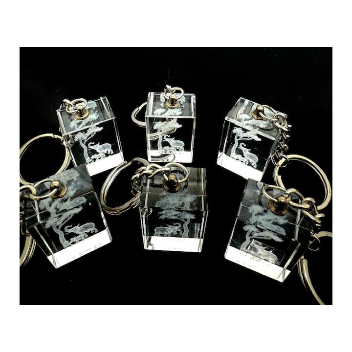 Crystal Elephant Keychain Set – (6 Pieces)