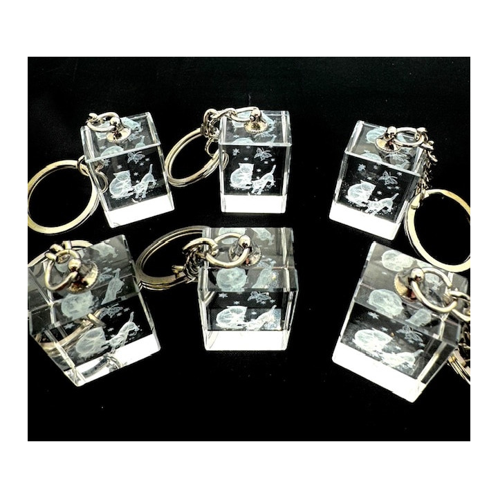 Crystal Cats Keychain Set – (6 Pieces)