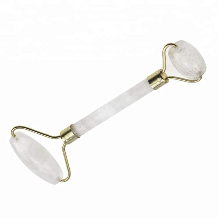 White Rock Crystal Gemstone Facial Roller