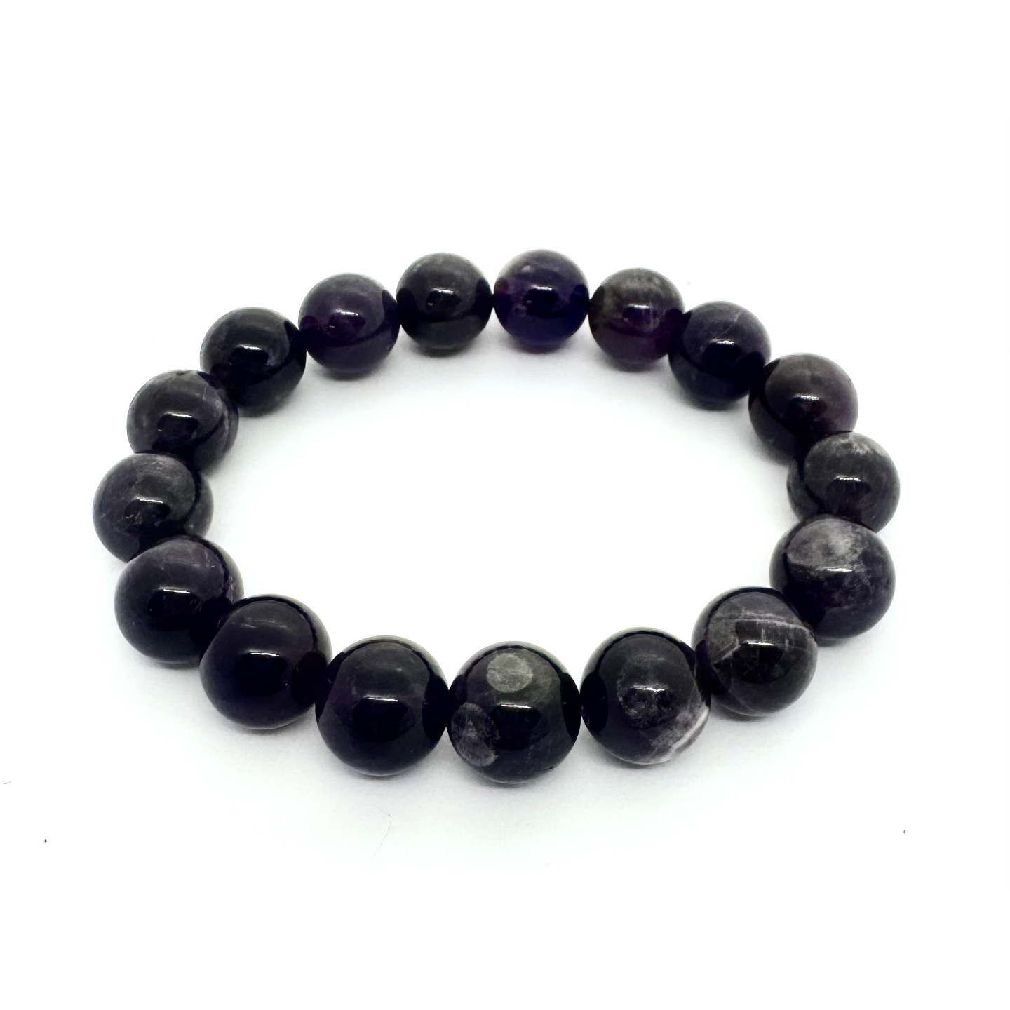 12mm Amethist Gemstone Bracelet – Gift Box Excluded