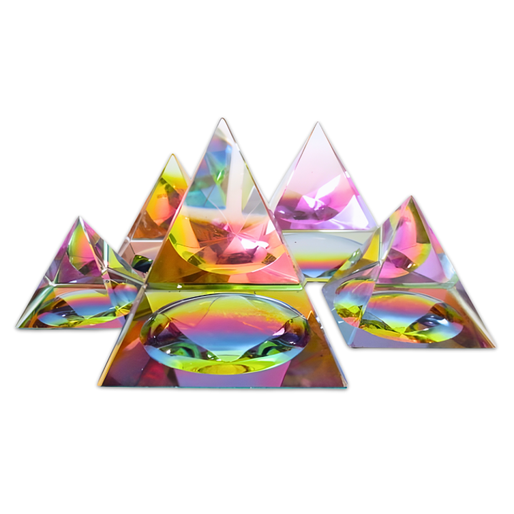 Crystal Pyramid Colored 8 × 8 cm