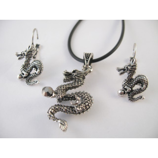 Dragon necklace and earring