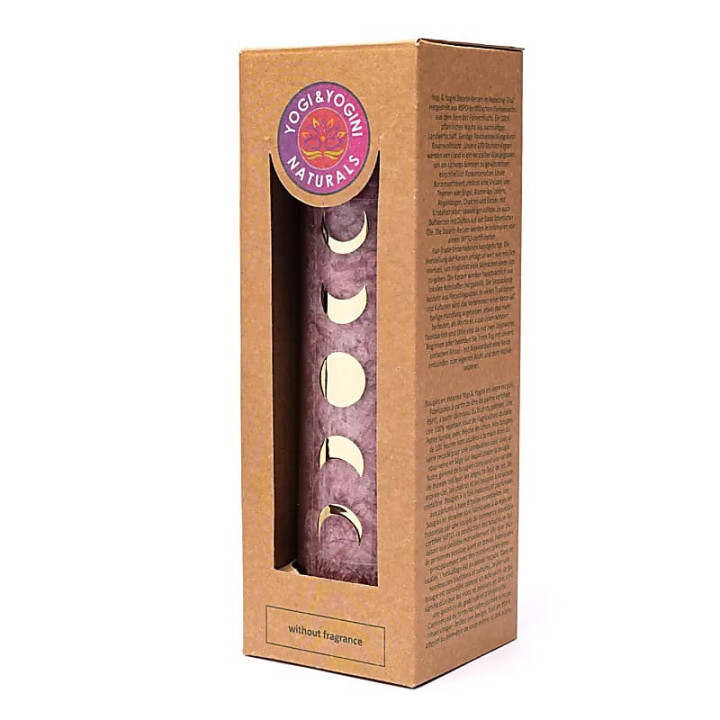 Bougie stéarine phases lunaires vieux rose non parfumée | Pieralune