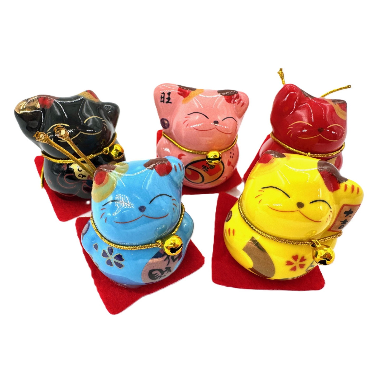 Japanese Lucky Cat Set of 5 (II)