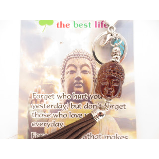 buddhahead keychain brown