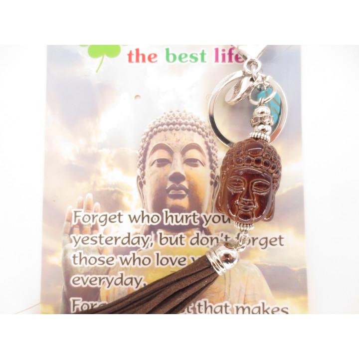 buddhahead keychain brown