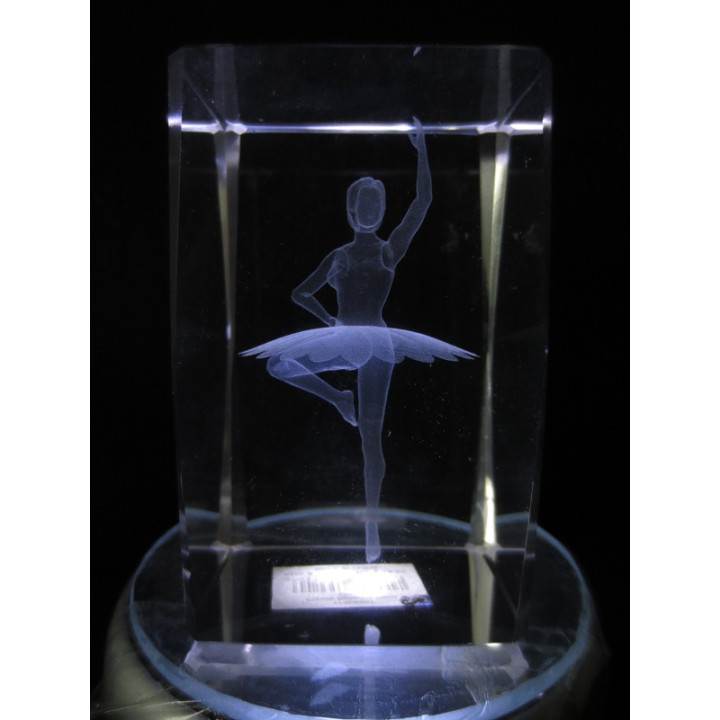 3D Crystal Laser Engraved Block – Ballerina