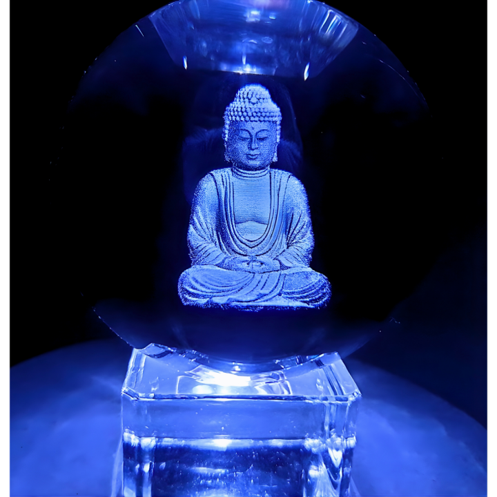 Kristal Laser Ball Meditation Buddha 6 cm