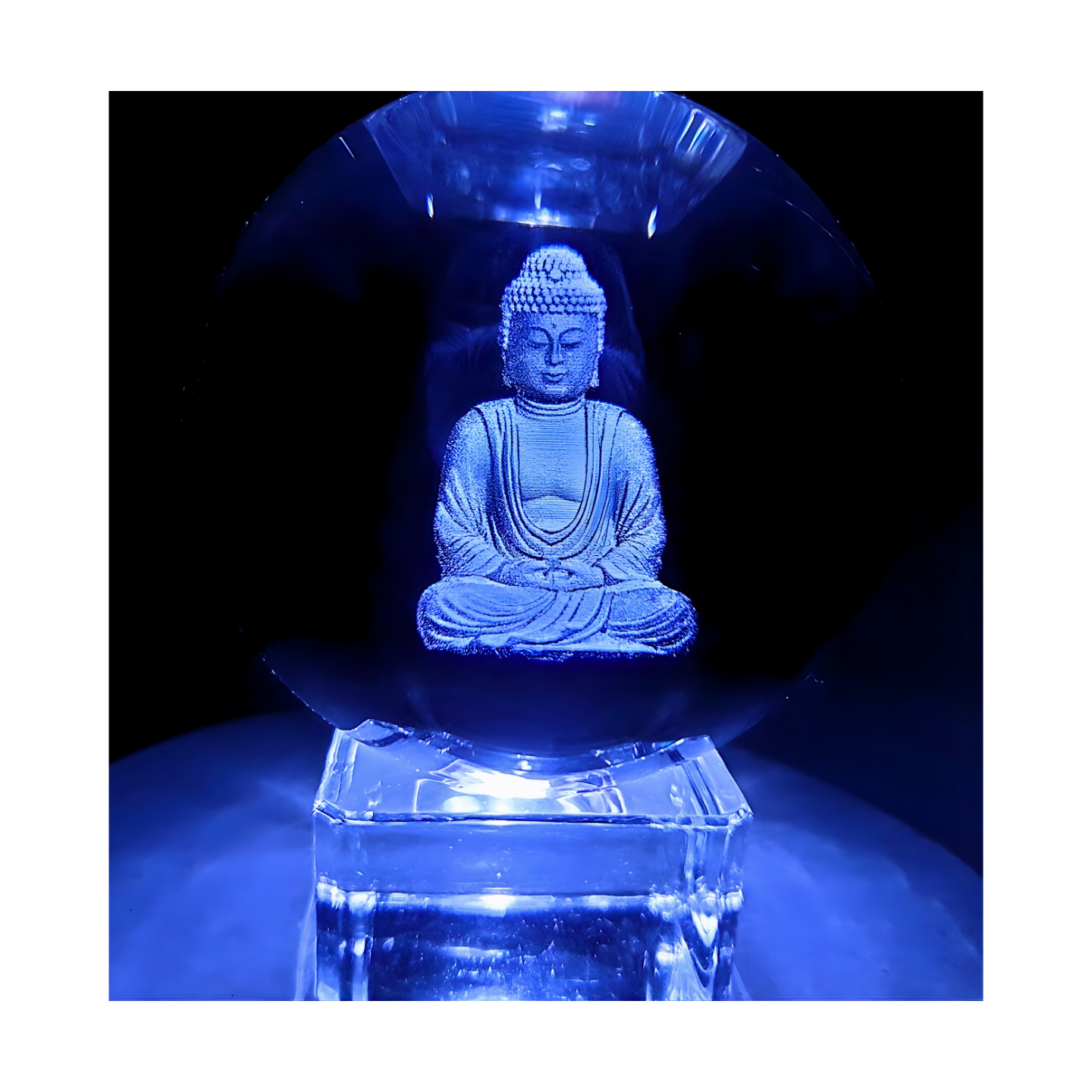 Kristal Laser Ball Meditation Buddha 6 cm