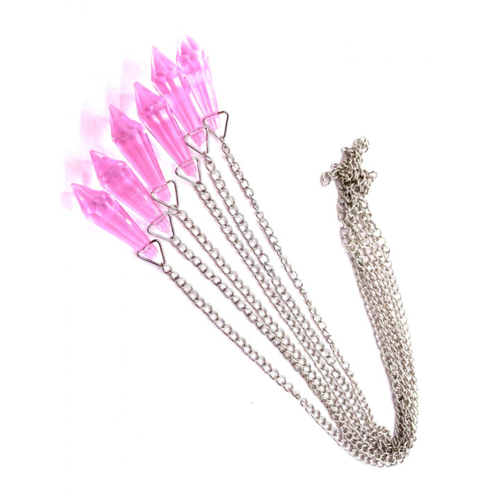 Rose Crystal Point Pendulum with Chain Set (6 pieces)