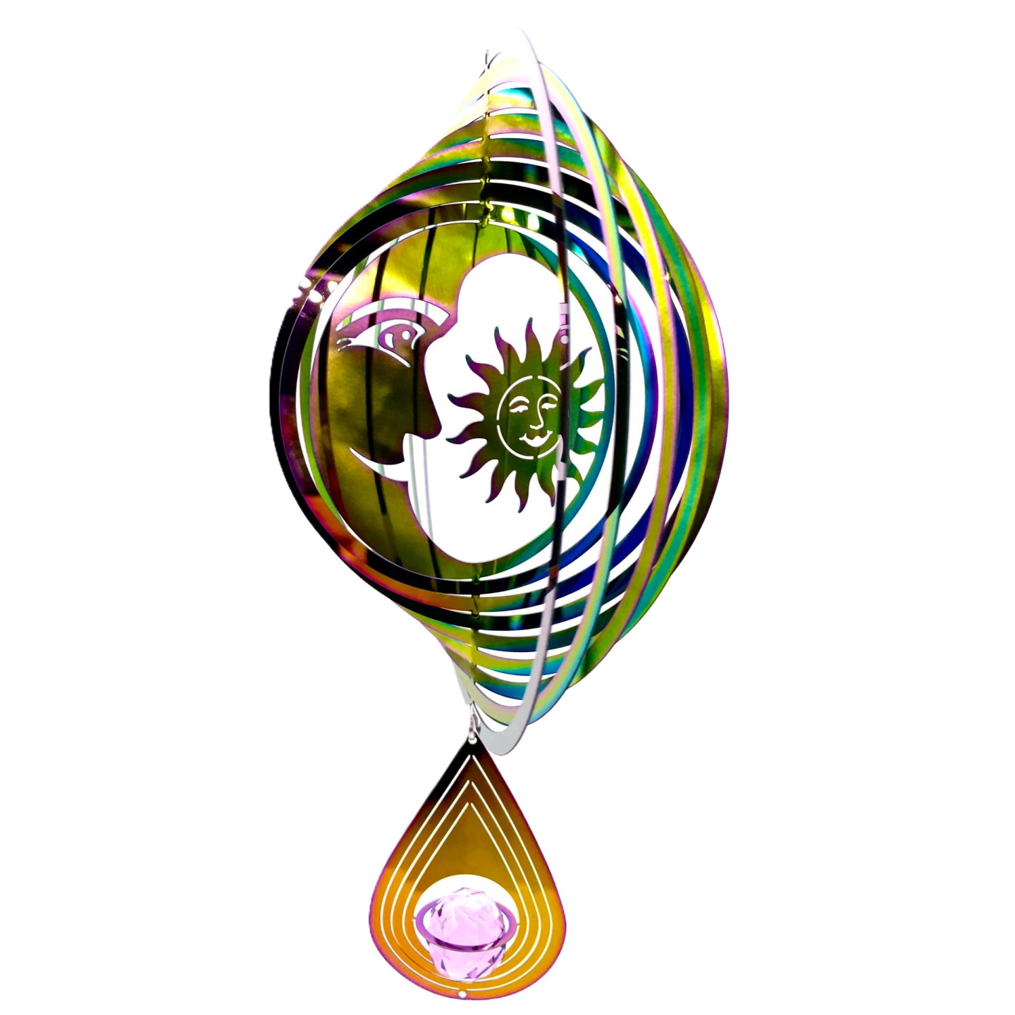 Middle Cosmo Wind Spinner Sun & Moon - Rainbow Drop