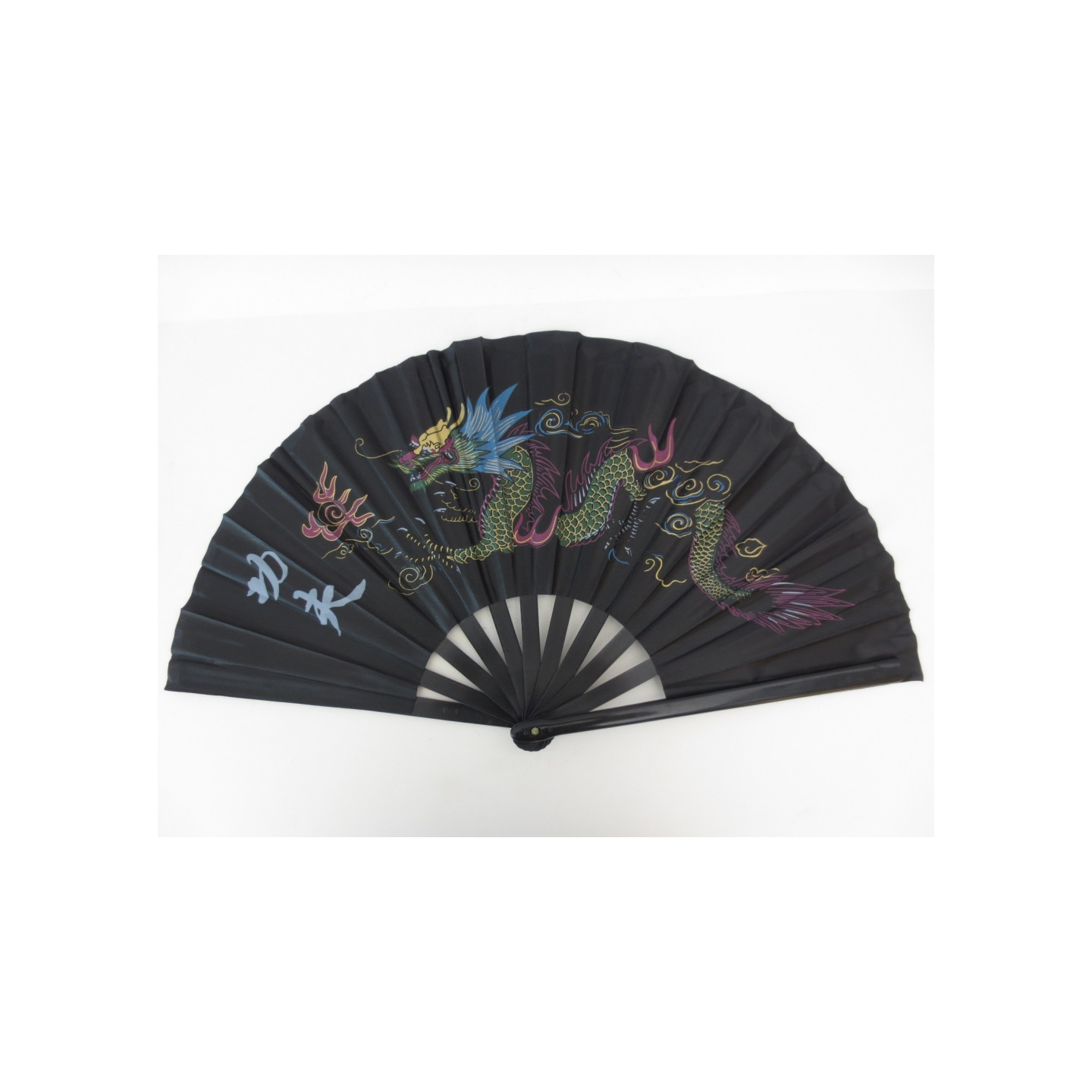 Black Tai Chi Hand Fan – Dragon