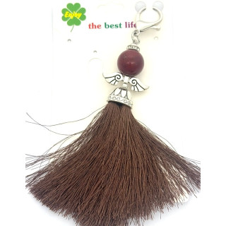 Brown Guardian Angel Tassel Keychain