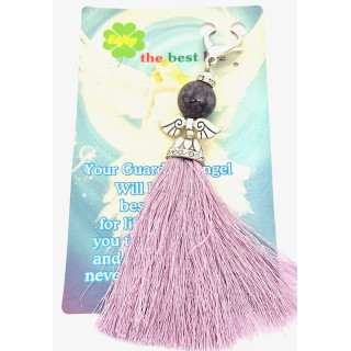 Purple Guardian Angel Tassel Keychain