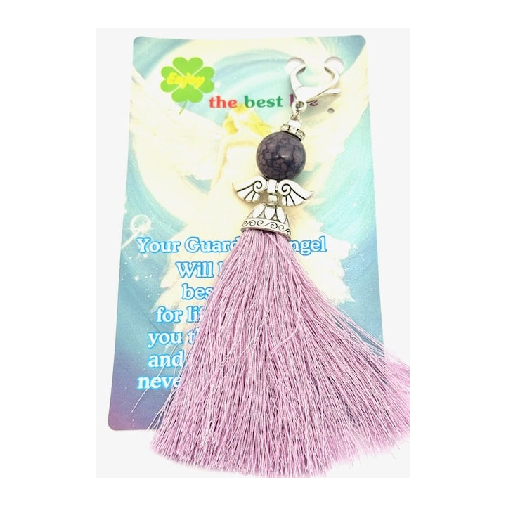Purple Guardian Angel Tassel Keychain