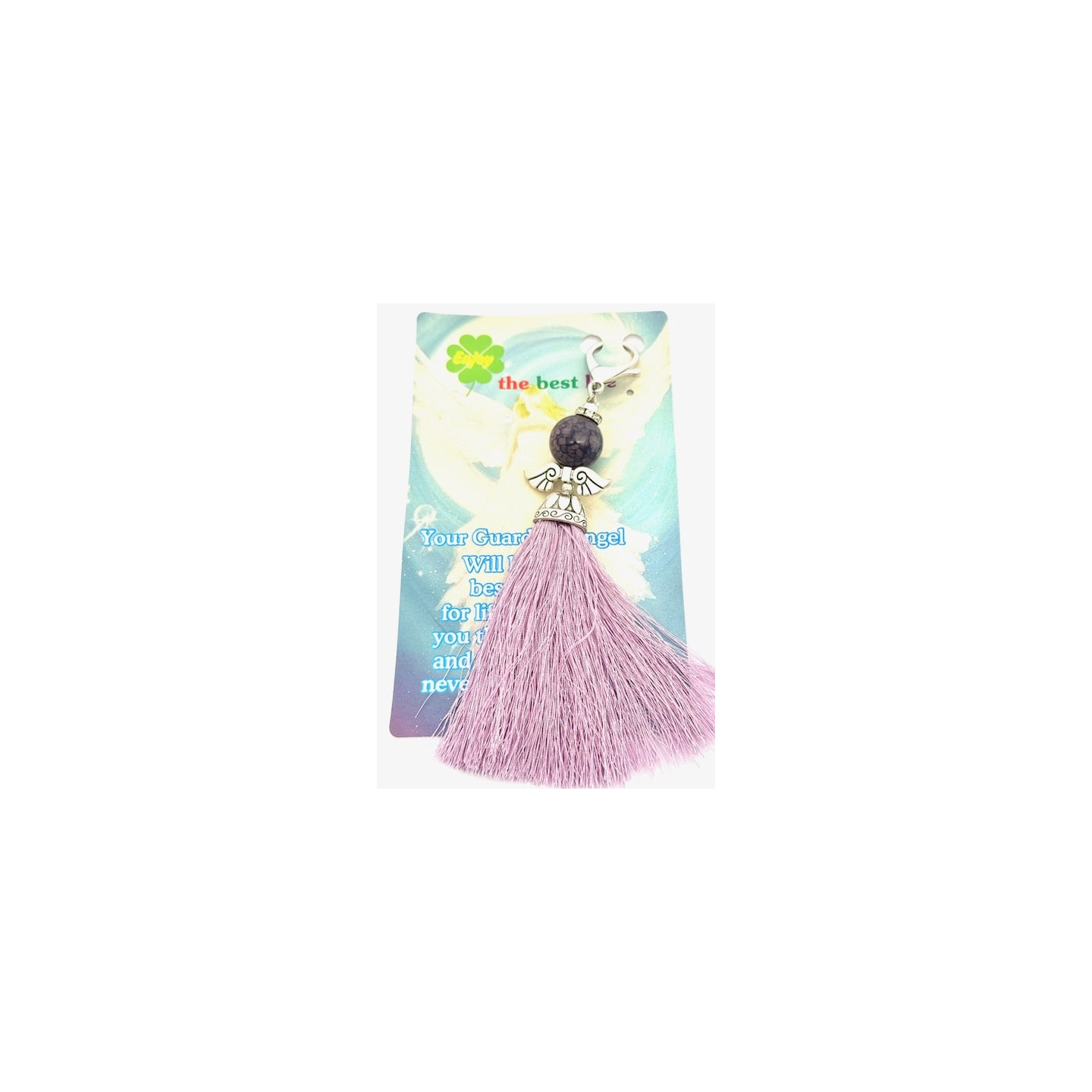 Purple Guardian Angel Tassel Keychain