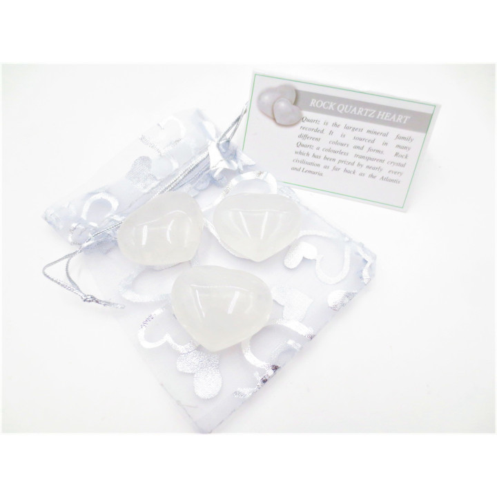 Gemstone Heart with Gift Bag - Rock Crystal ()