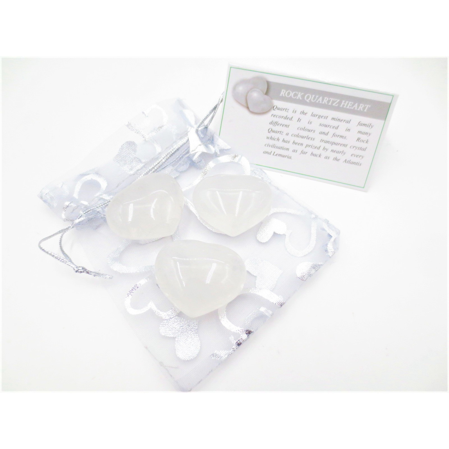 Gemstone Heart with Gift Bag - Rock Crystal ()