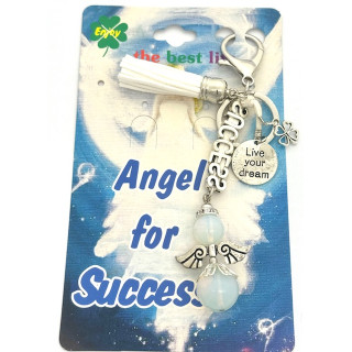 Opal “SUCCESS” Angel Keychain
