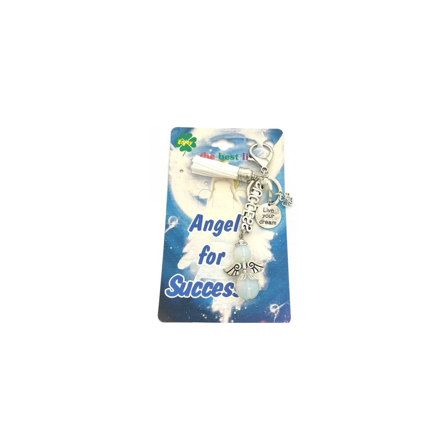 Opal “SUCCESS” Angel Keychain
