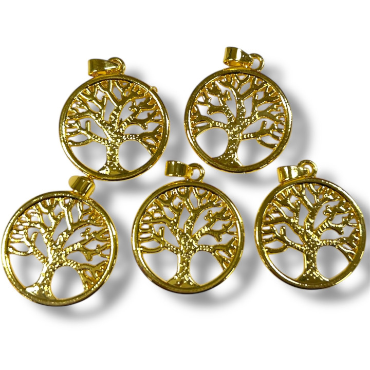 Tree of Life Pendant Set of 5 Gold