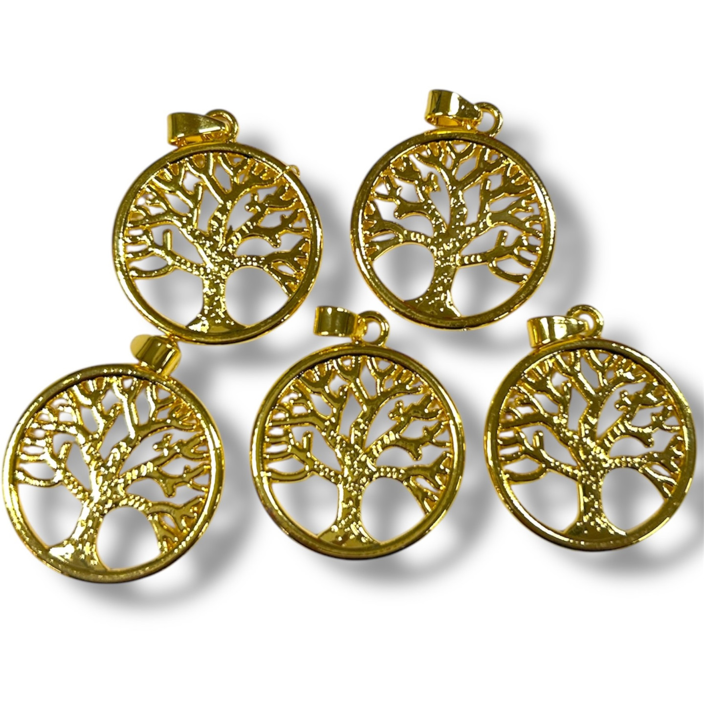 Tree of Life Pendant Set of 5 Gold