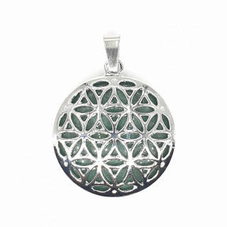 Aventurine Gemstone Flower of Life Pendant