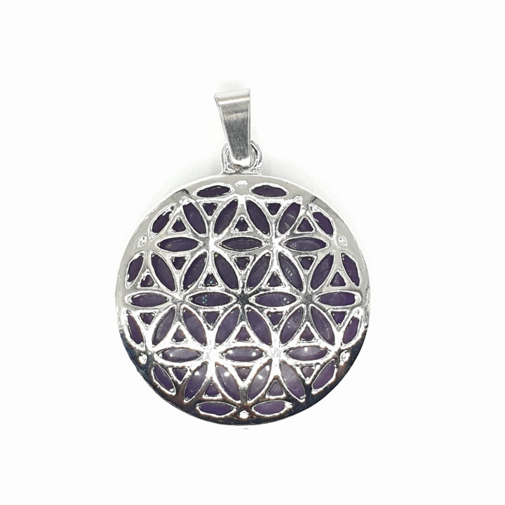 Amethyst Gemstone Flower of Life Pendant