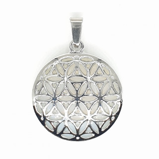 Opal Gemstone Flower of Life Pendant