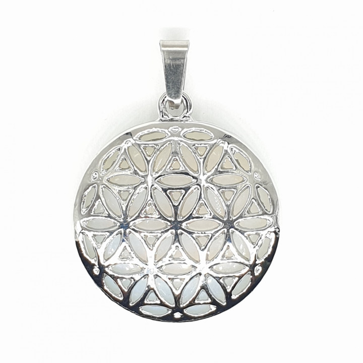 Opal Gemstone Flower of Life Pendant