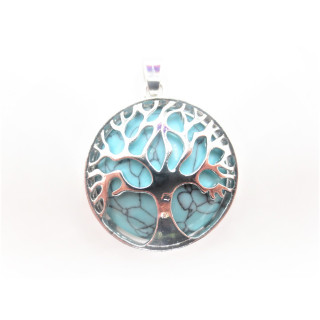 Gemstone Tree of Life Pendant - Turquoise