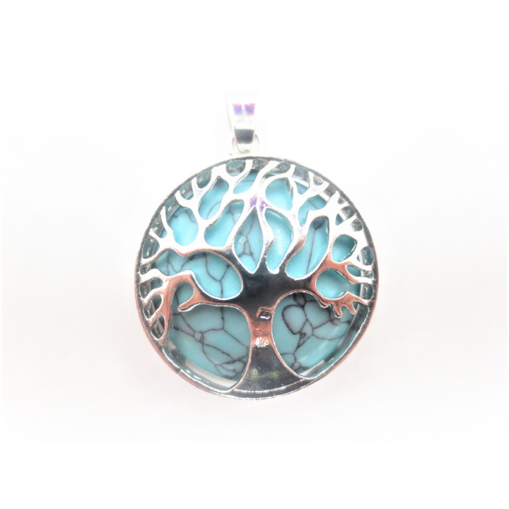 Gemstone Tree of Life Pendant - Turquoise