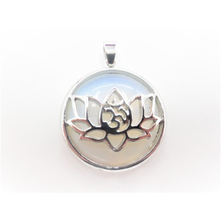 Gemstone Lotus Pendant - Opalite