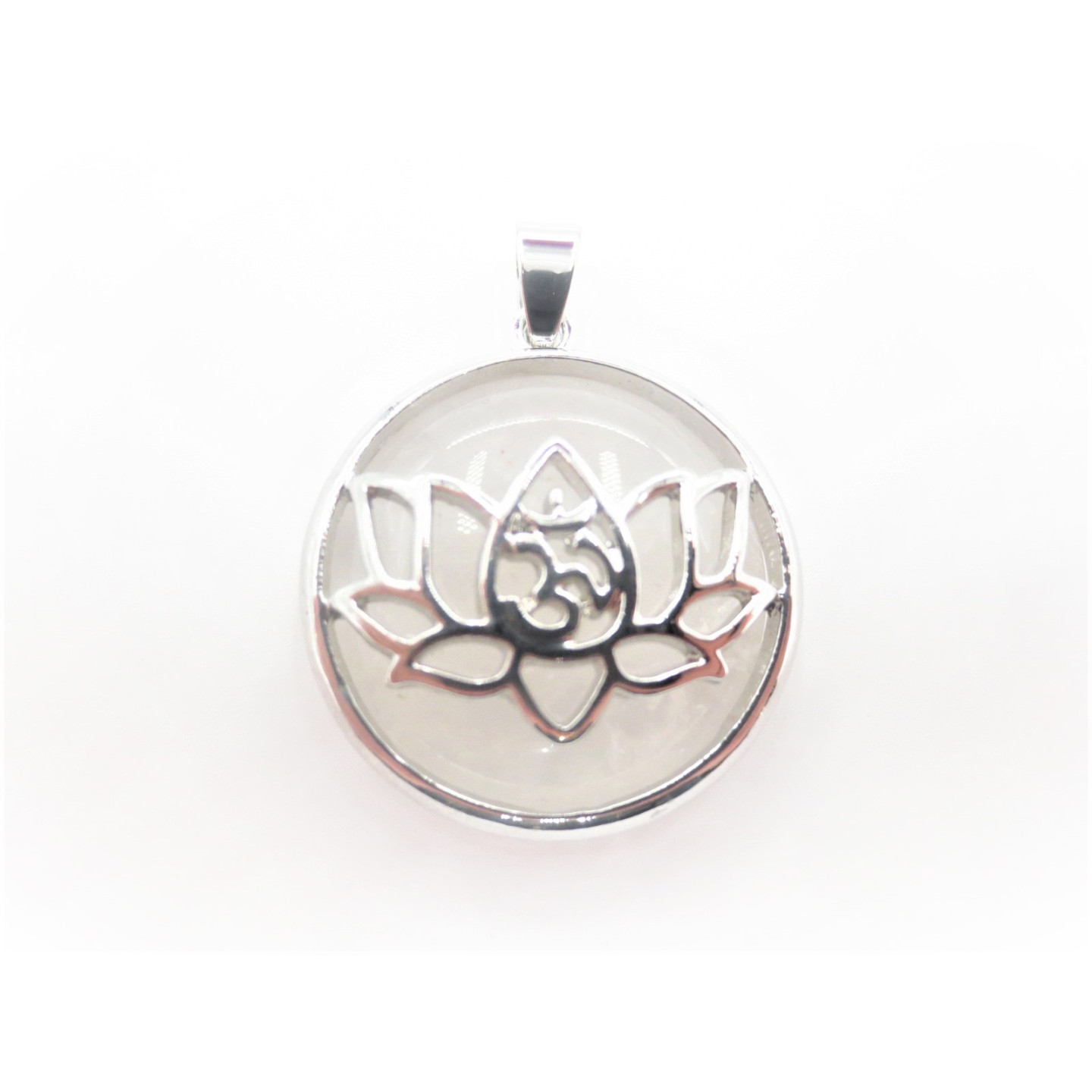 Gemstone Lotus Pendant - Rock Crystal