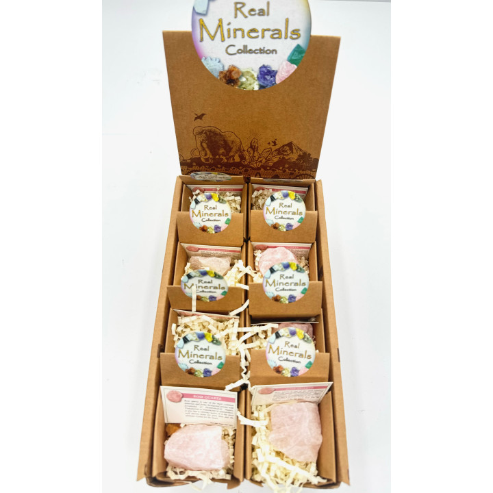 Natural Rose Quartz Crystal Clusters Set (16 pieces)