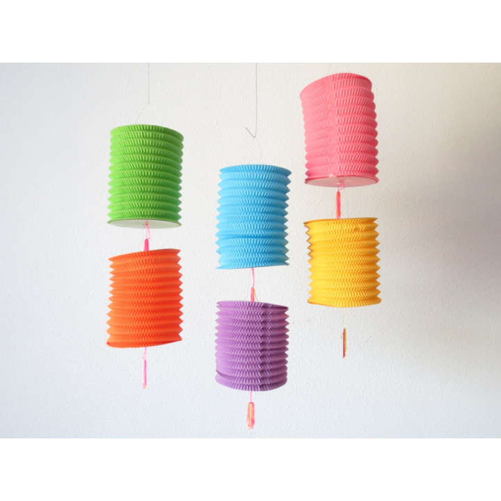 Accordion Style Mixed Colors Lantern set12 pieces