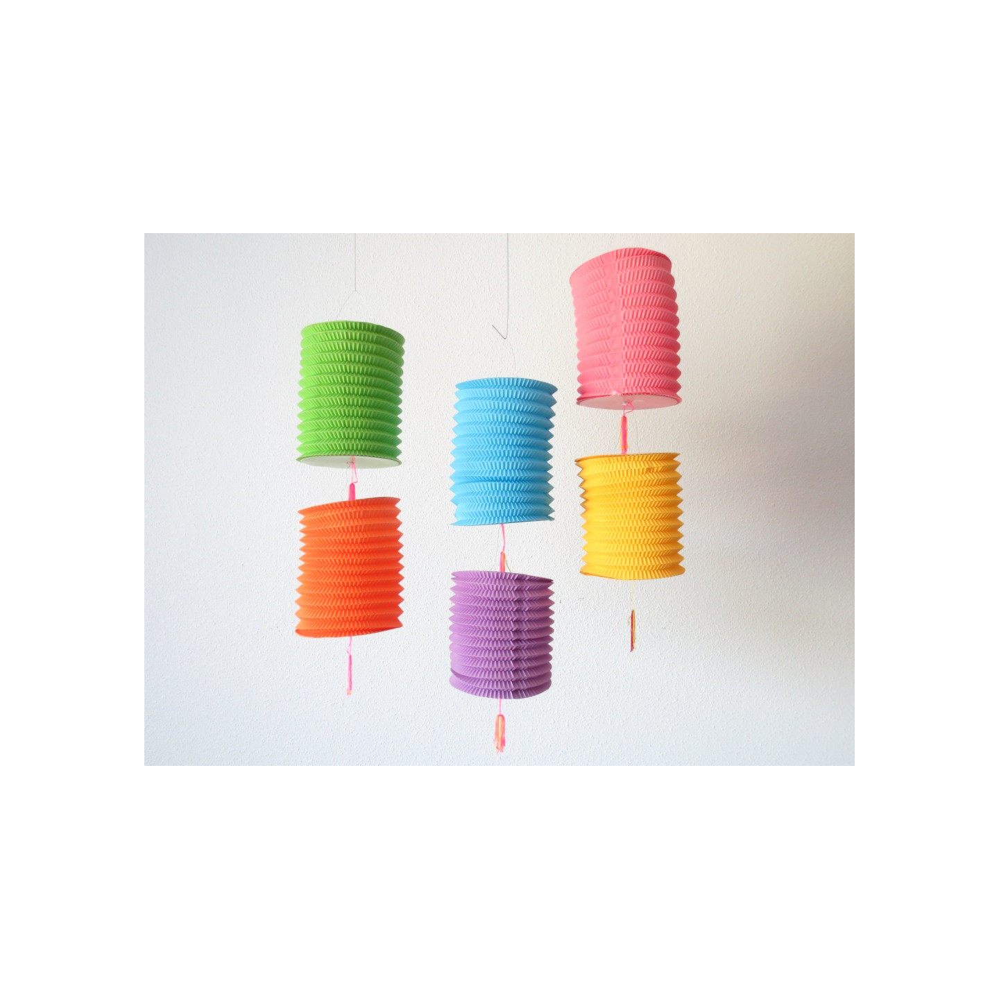 Accordion Style Mixed Colors Lantern set12 pieces