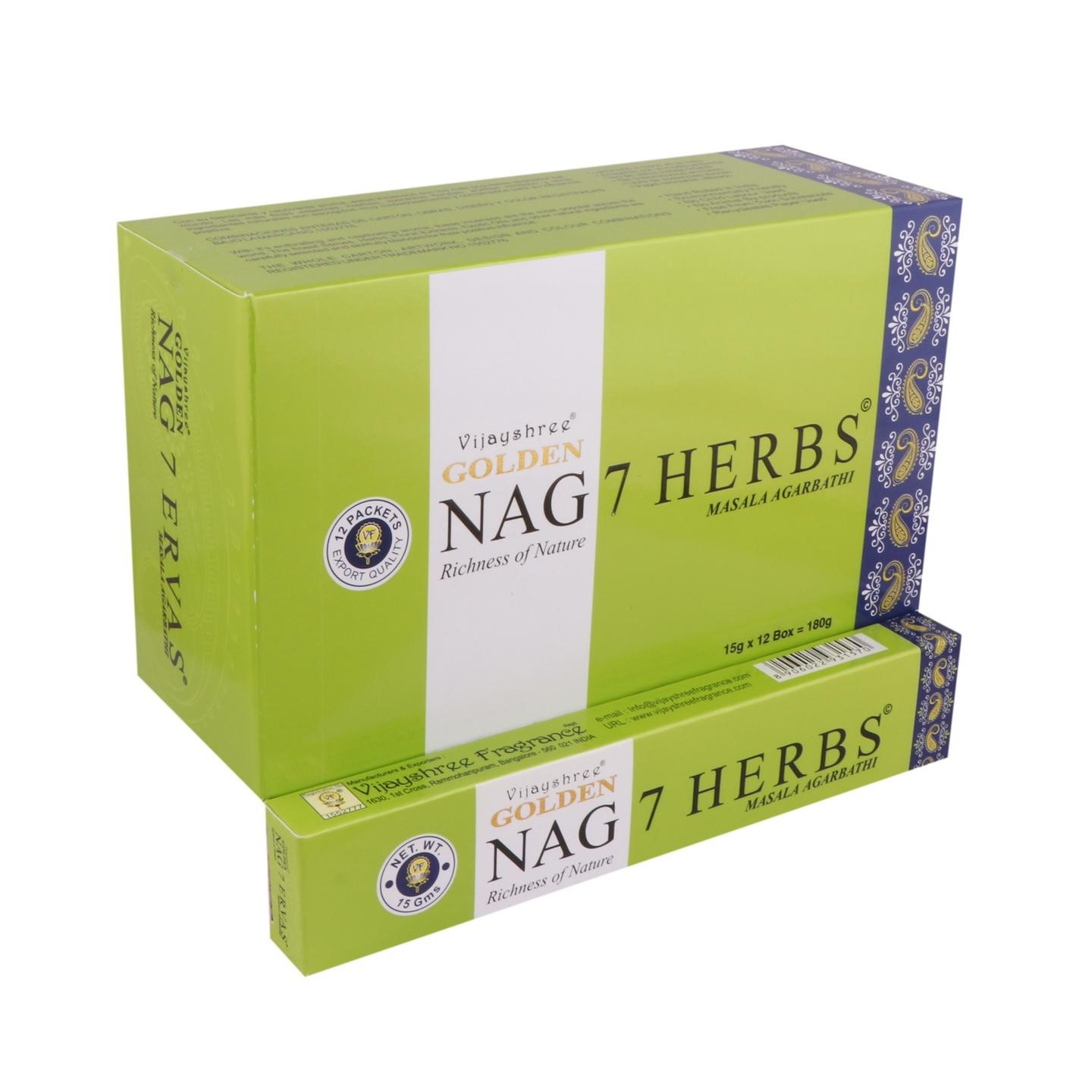 Golden Nag 7 Herbs Masala Incense Sticks 15 g