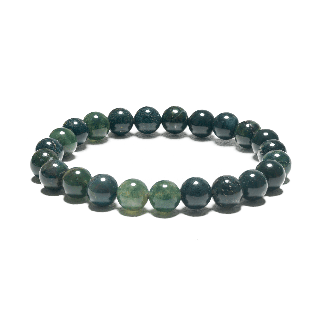 8mm Gemstone Bracelet without Gift Box - Moss Agate